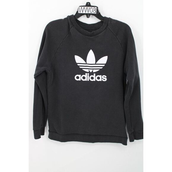 Adidas Originals Trefoil Black Knit Warm-Up Sweatshirt Mens Small - Picture 1 of 7